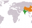 Wall Street Journal: World map showing India and China